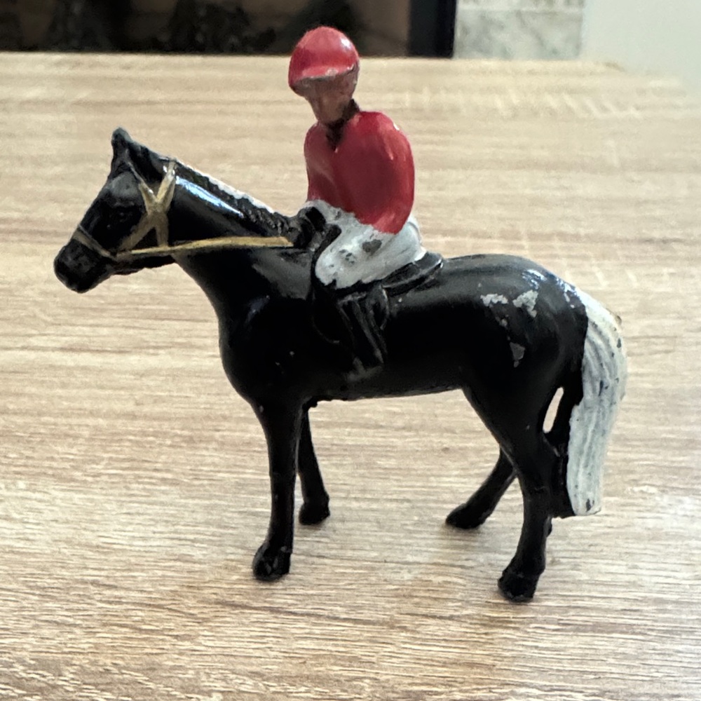 Vintage Horse Figurine with Jockey